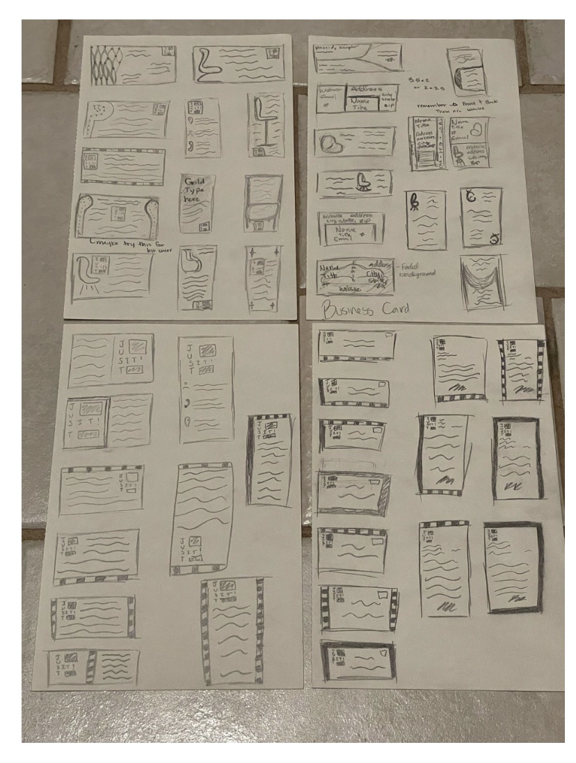 business letter letter head business card sketches and doodles